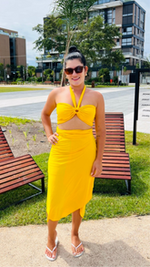 Conjunto Saída Curta + Top Amarelo