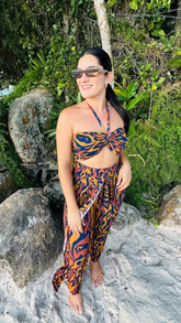 Conjunto Calça/Macacão + Top Estampado