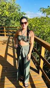 Conjunto Calça + Top Verde militar