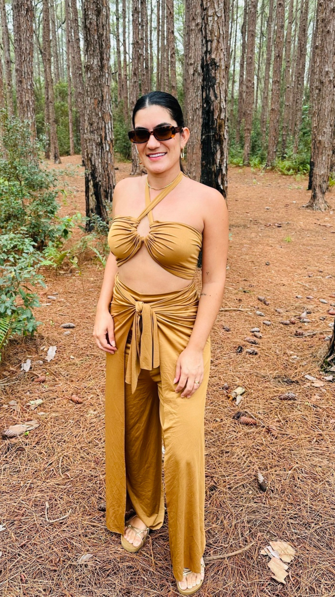 Conjunto Calça + Top Caramelo