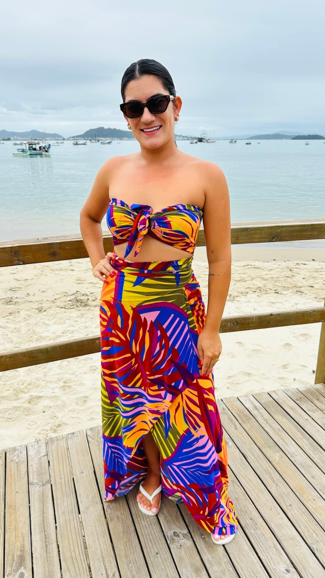 Conjunto Saída Longa + Top Estampado