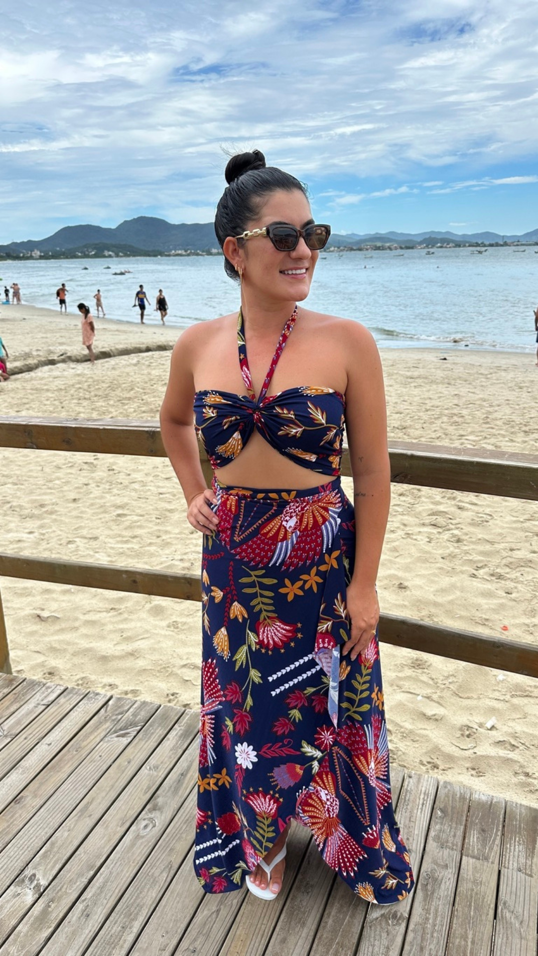 Conjunto Saída Longa + Top Estampado