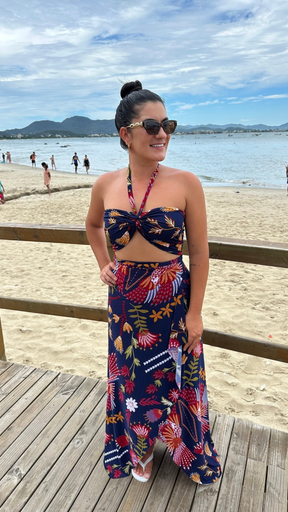 Conjunto Saída Longa + Top Estampado
