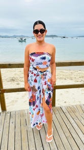 Conjunto Saída Longa + Top Estampada