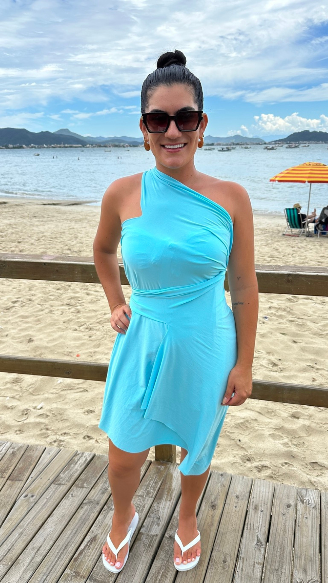 Conjunto Saída Curta + Top Azul Tifany