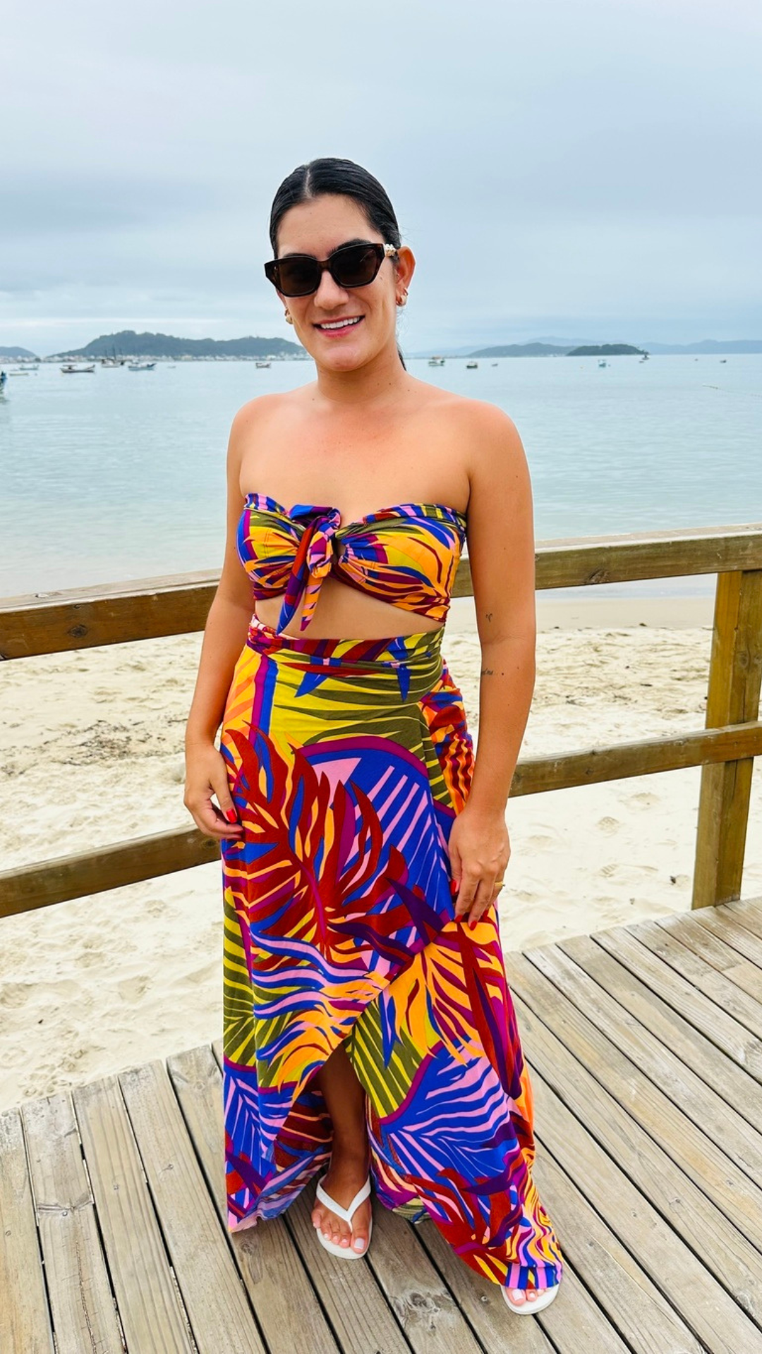 Conjunto Saída Longa + Top Estampado