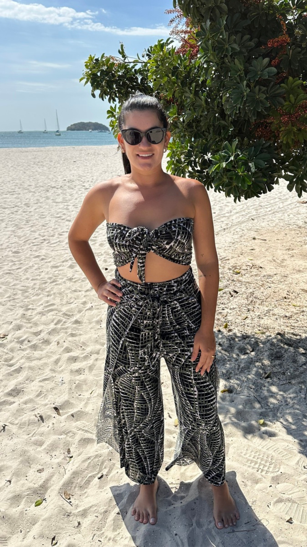 Conjunto Calça/Macacão + Top Estampado