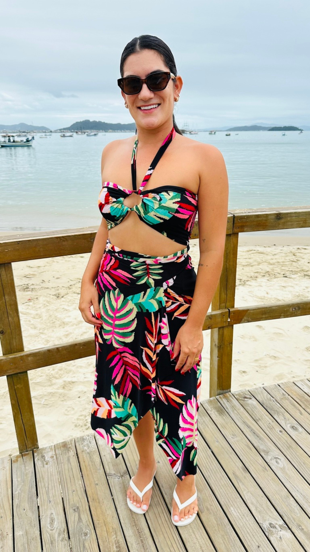 Saída de Praia Longa Estampada