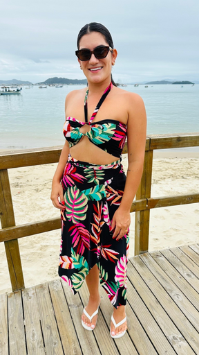 Saída de Praia Longa Estampada