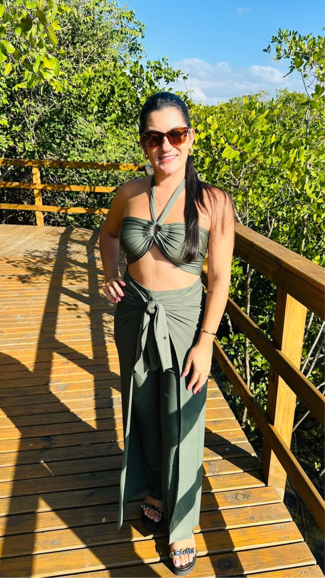 Calça Envelope/ Macacão Verde Militar
