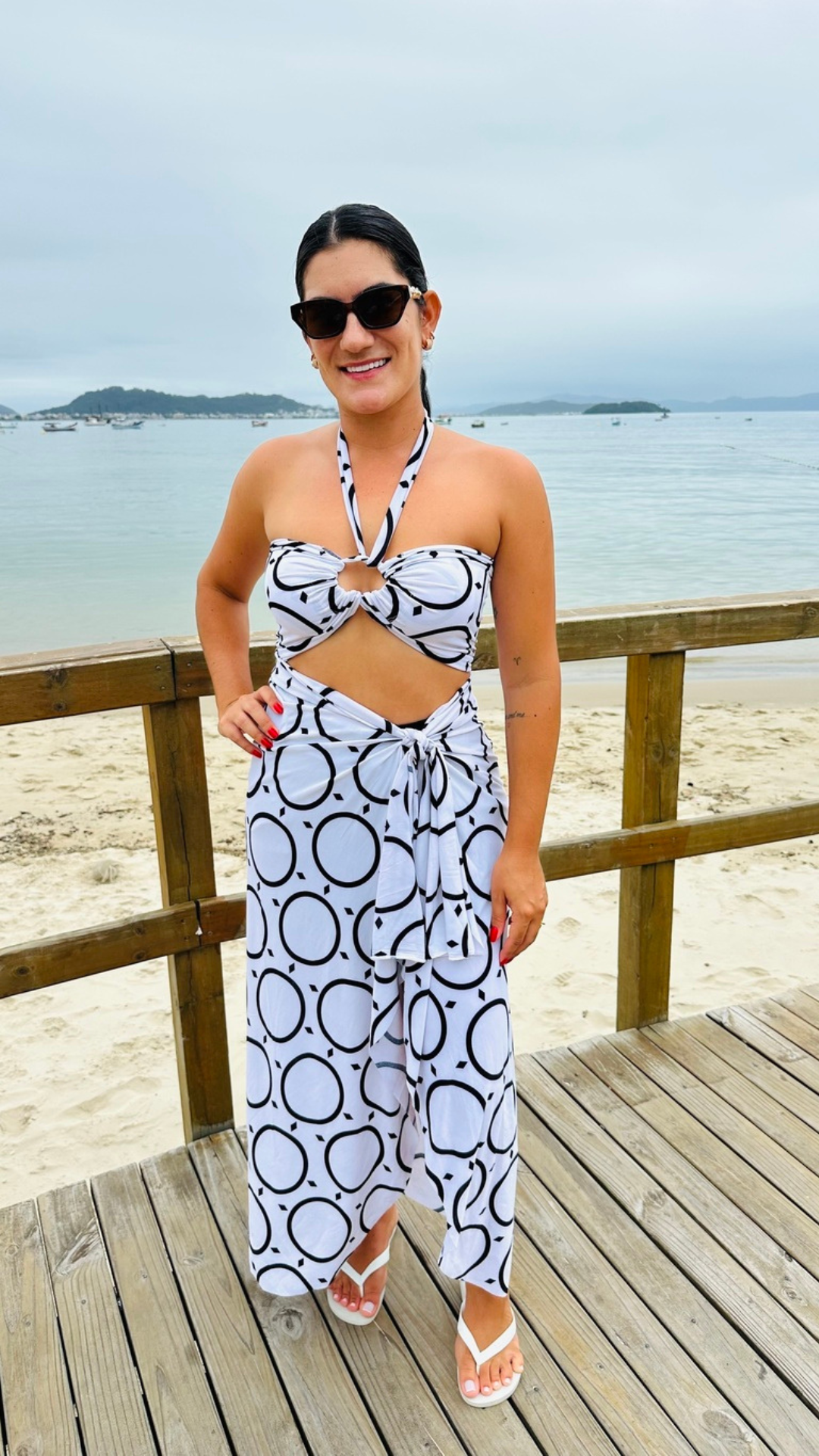 Conjunto Saída Mídi + Top Estampado