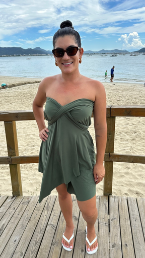 Conjunto Saída Curta + Top Verde Militar