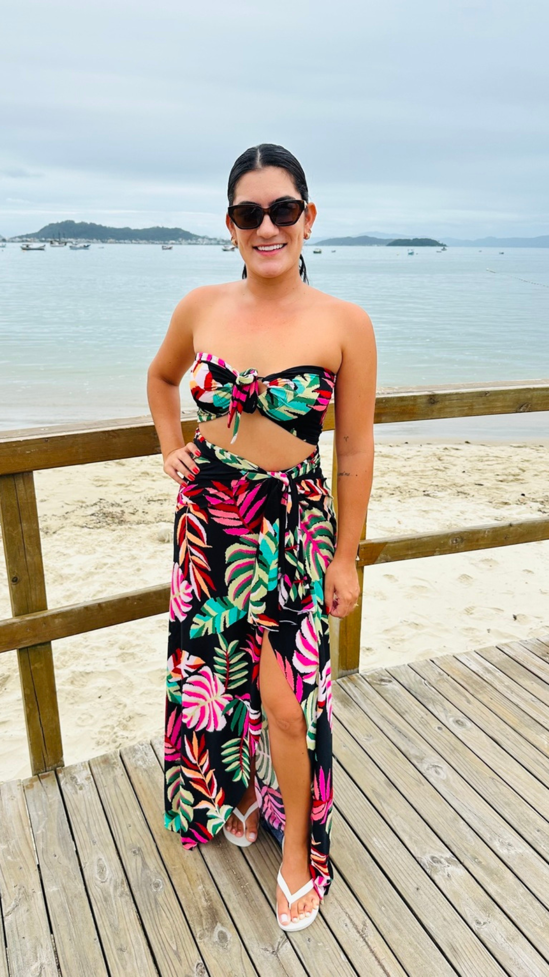 Conjunto Saída Longa + Top Estampado