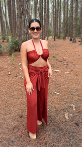 Conjunto Calça + Top Marsala