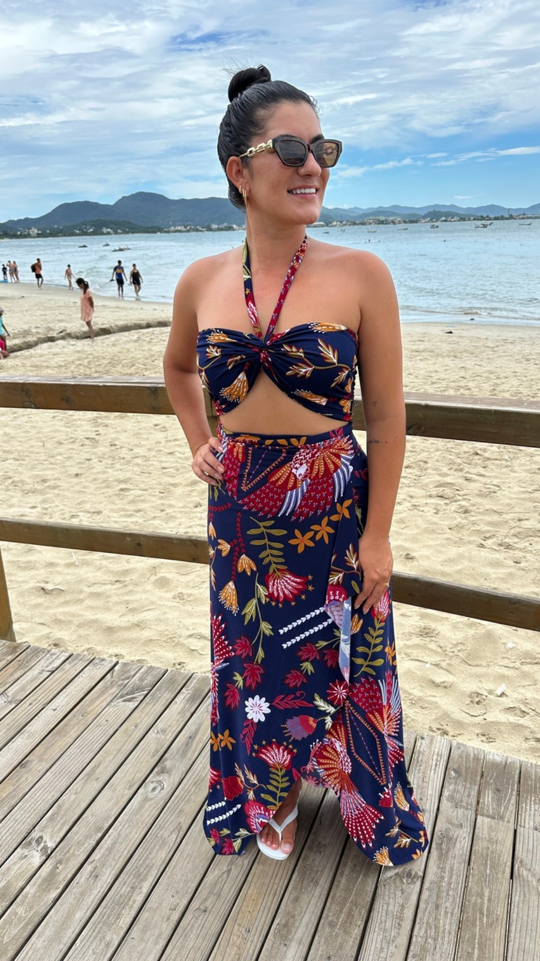 Conjunto Saída Longa + Top Estampado