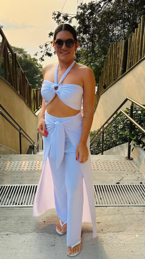 Conjunto Calça + Top Branco