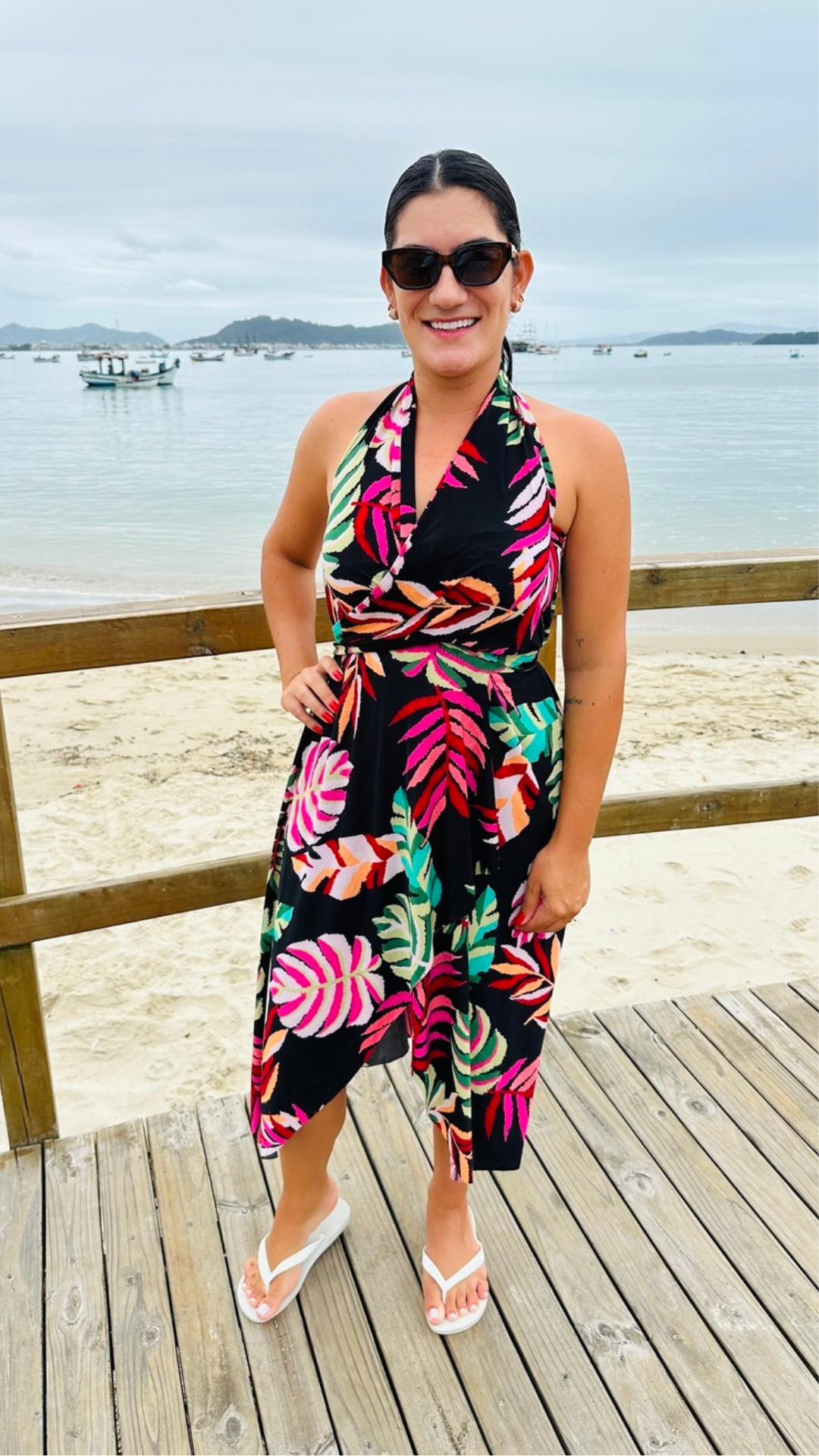 Saída de Praia Midi Estampada
