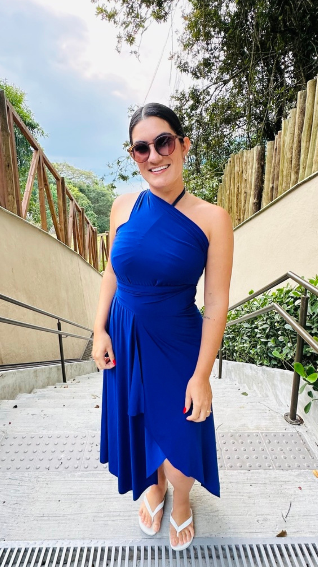 Saída de Praia Mídi Azul Royal