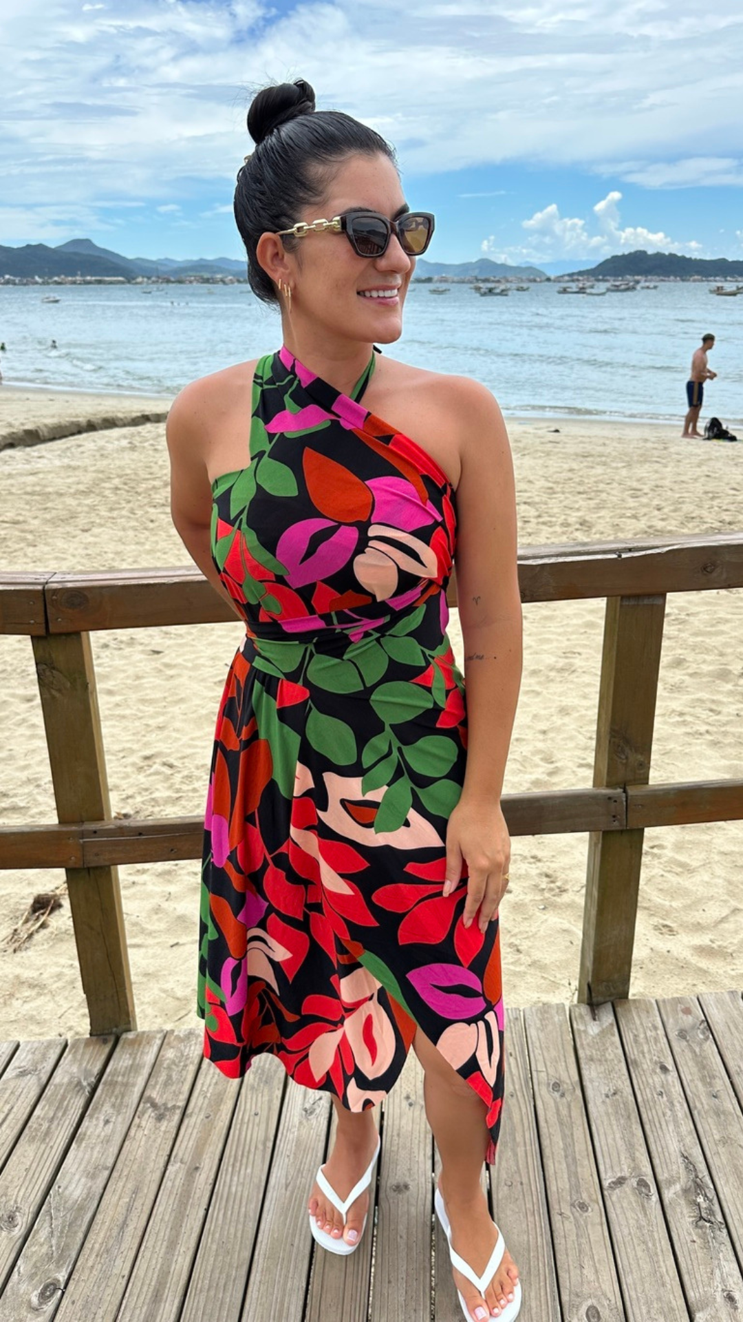 Saída de Praia Midi Estampada